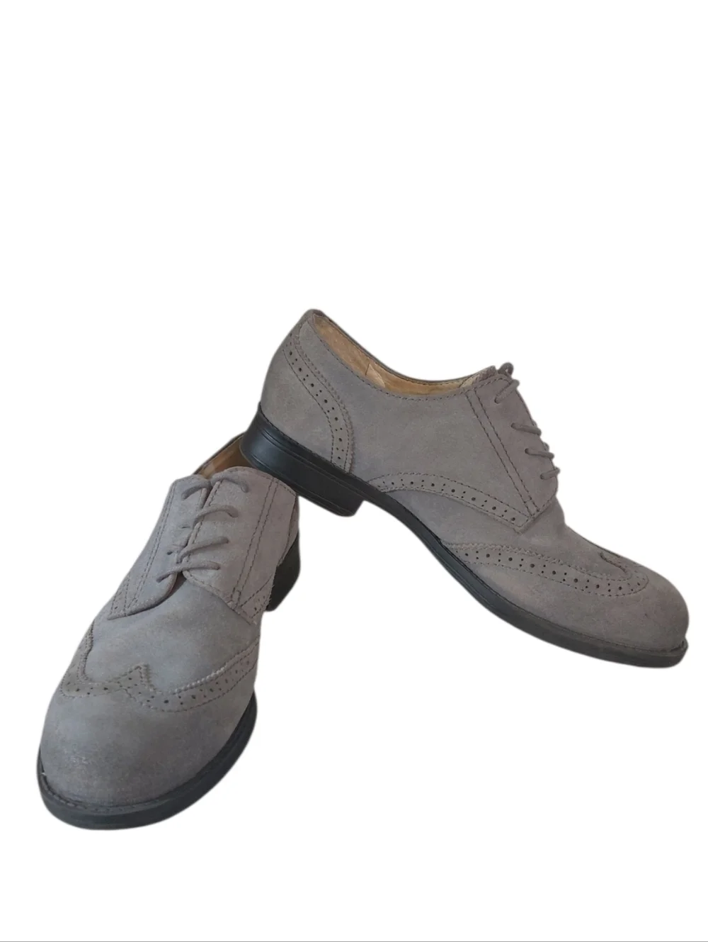 Sam Edelman Irving Oxfords Women's Classic Grey Suede Wingtip Loafers Size 8.5